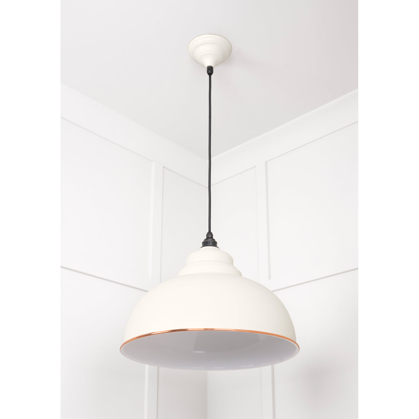 From The Anvil 49508TE - White Gloss Harborne Pendant in Teasel #finish_teasel