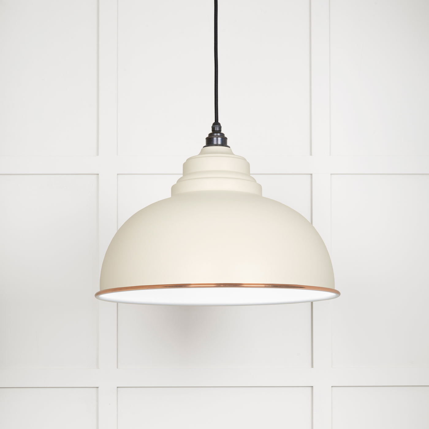 From The Anvil 49508TE - White Gloss Harborne Pendant in Teasel  #finish_teasel