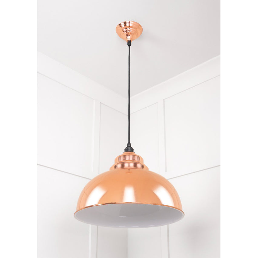 From The Anvil 49508 - White Gloss Harborne Pendant in Copper #finish_copper