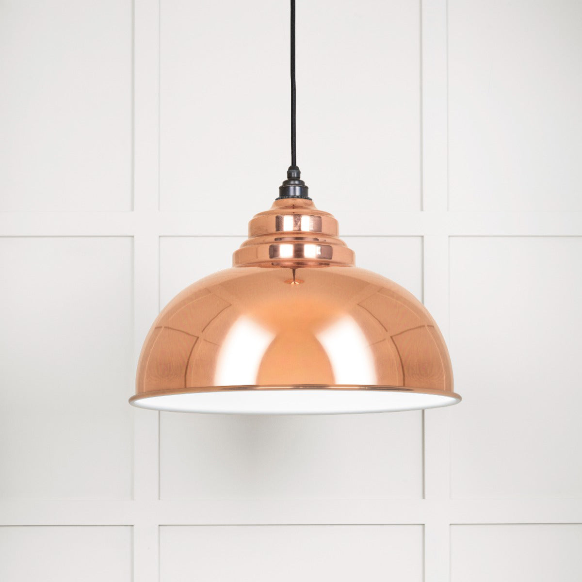 From The Anvil 49508 - White Gloss Harborne Pendant in Copper #finish_copper