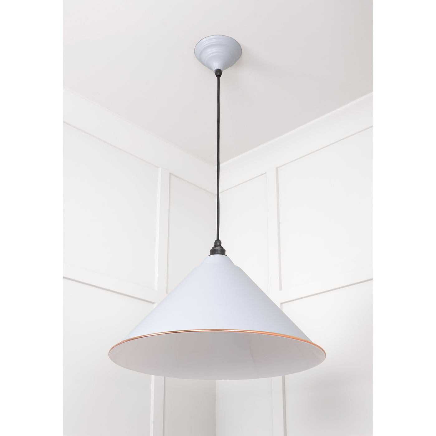 From The Anvil 49510BI - White Gloss Hockley Pendant in Birch #finish_birch