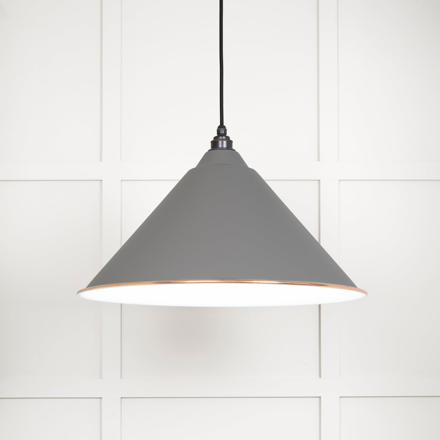 From The Anvil 49510BL - White Gloss Hockley Pendant in Bluff  #finish_bluff