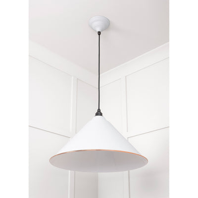 From The Anvil 49510F - White Gloss Hockley Pendant in Flock #finish_flock