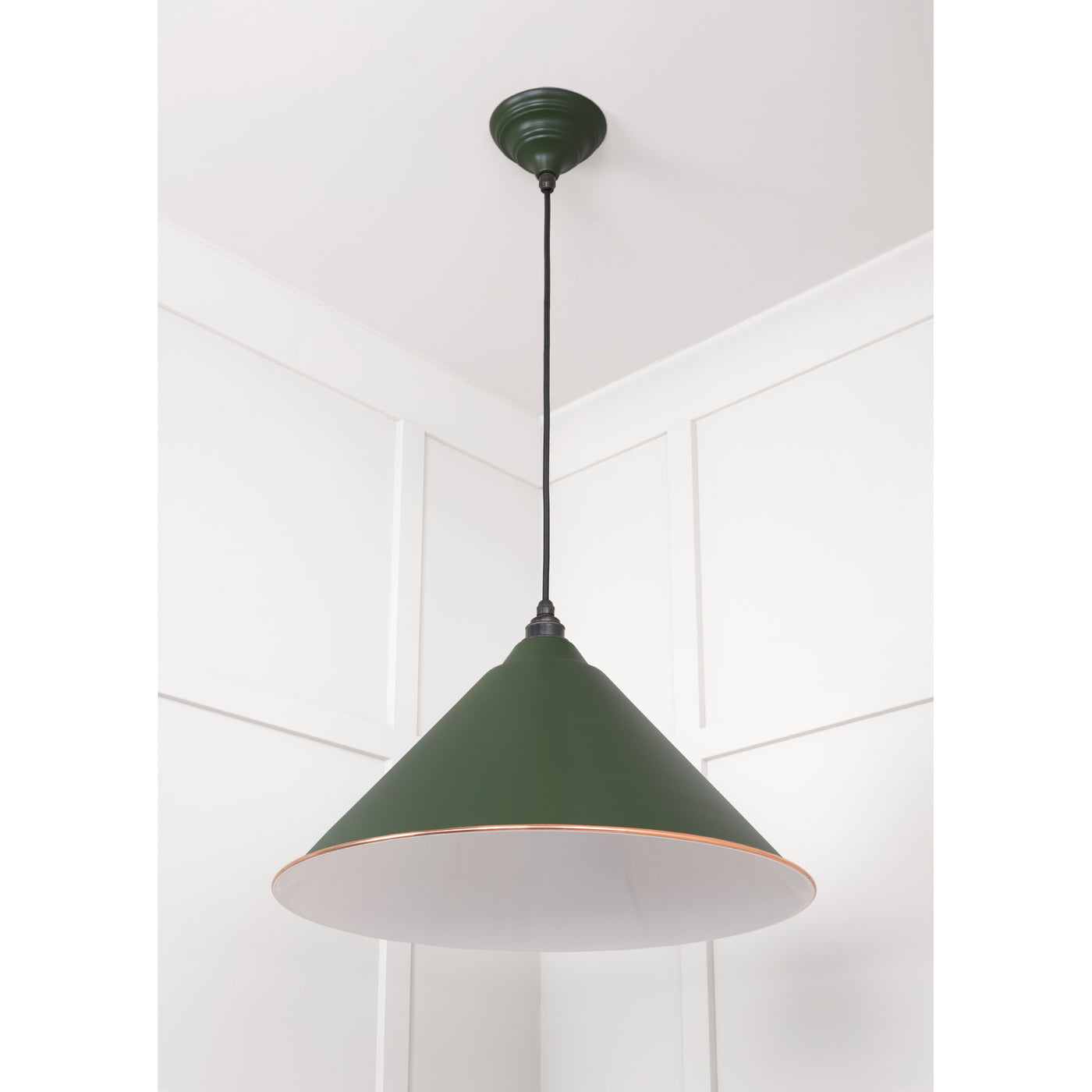 From The Anvil 49510H - White Gloss Hockley Pendant in Heath #finish_heath