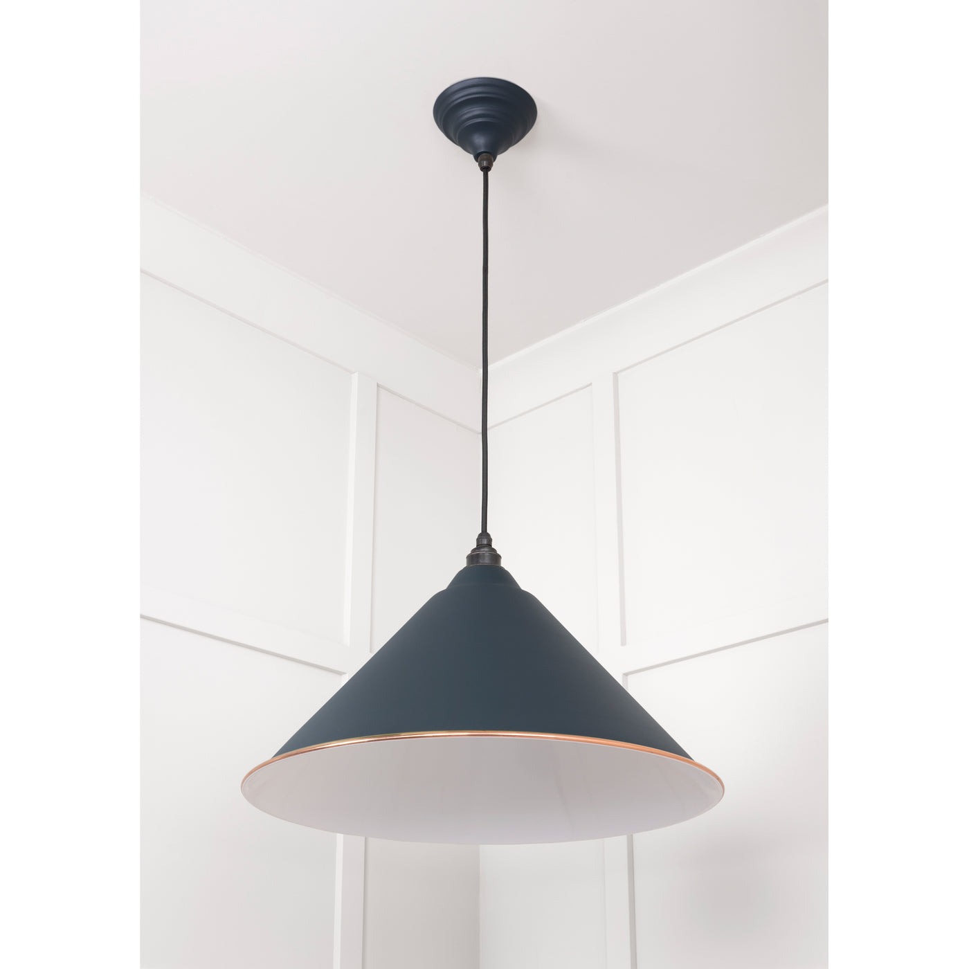 From The Anvil 49510SO - White Gloss Hockley Pendant in Soot #finish_soot