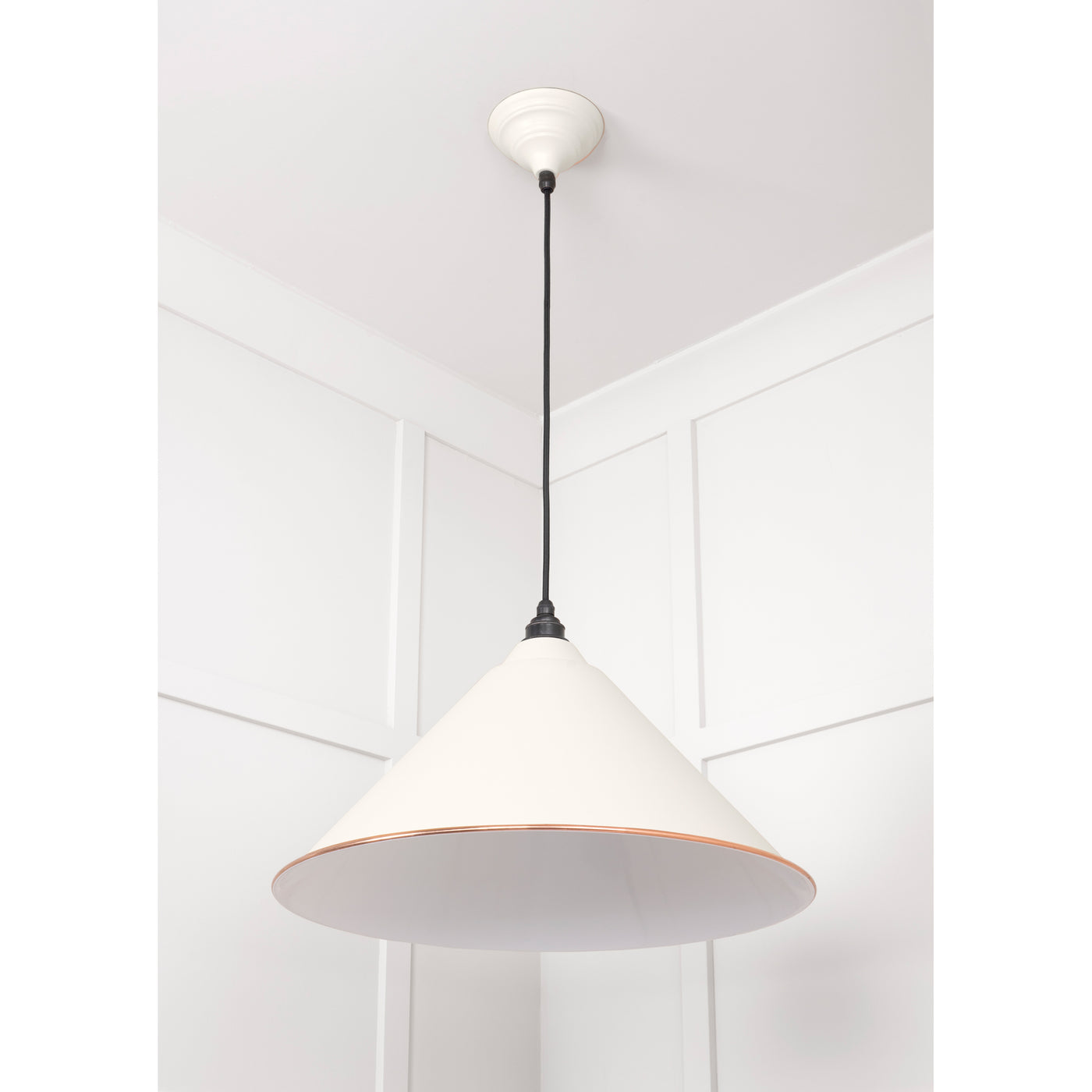 From The Anvil 49510TE - White Gloss Hockley Pendant in Teasel #finish_teasel