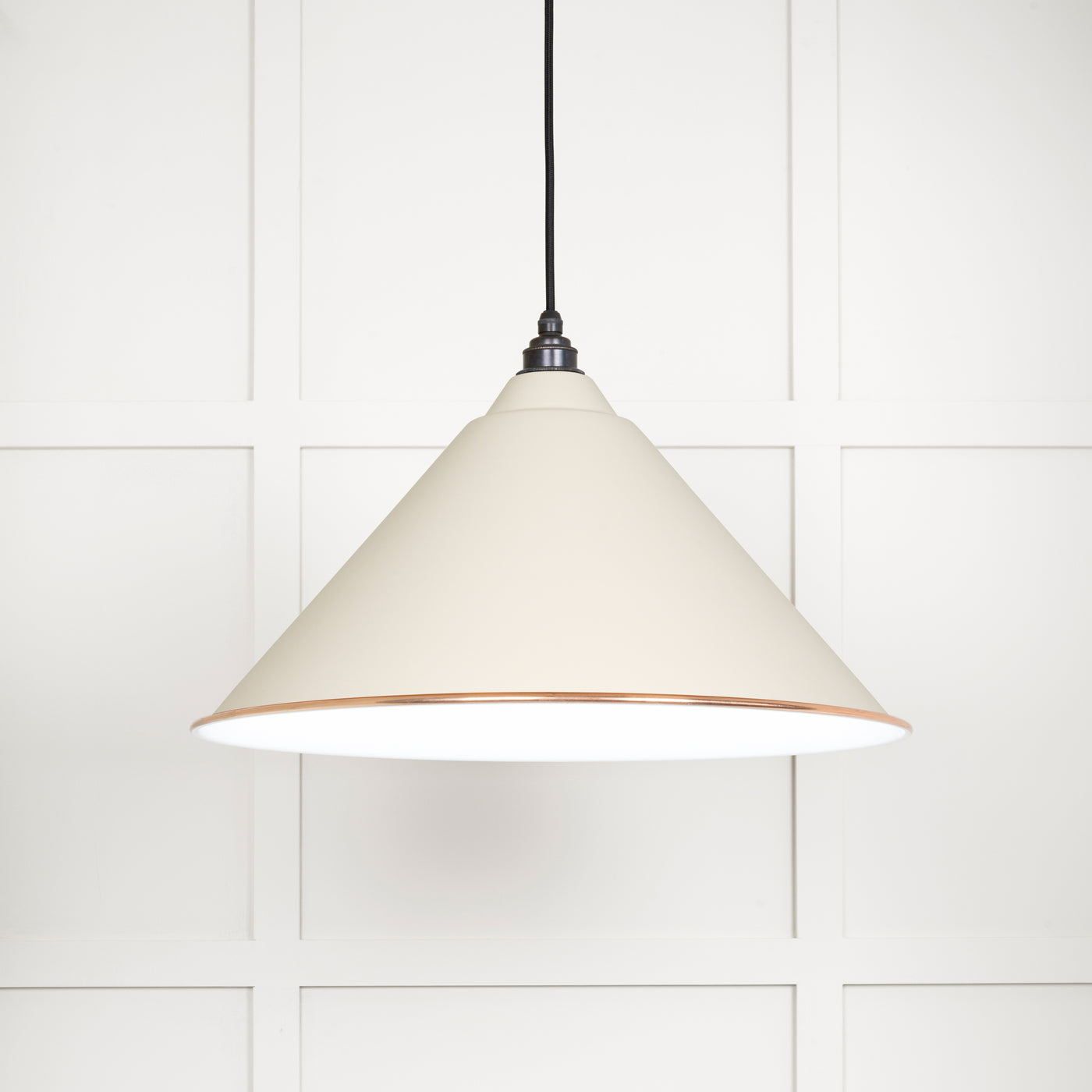 From The Anvil 49510TE - White Gloss Hockley Pendant in Teasel  #finish_teasel