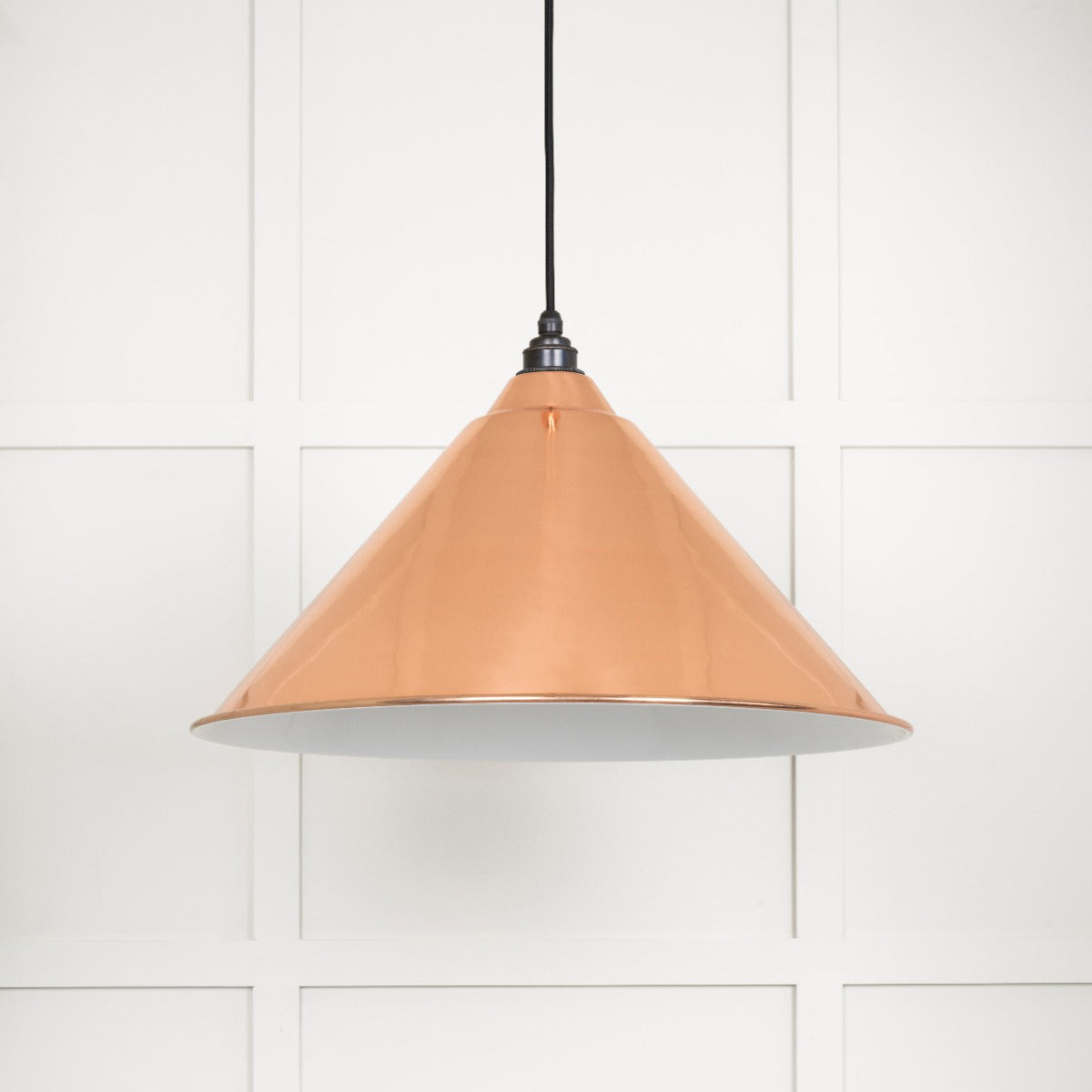 From The Anvil 49510 - White Gloss Hockley Pendant in Copper #finish_copper