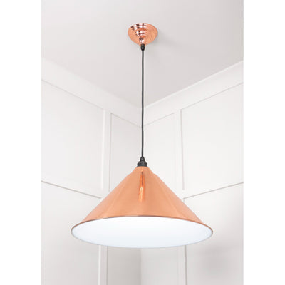 From The Anvil 49510 - White Gloss Hockley Pendant in Copper #finish_copper