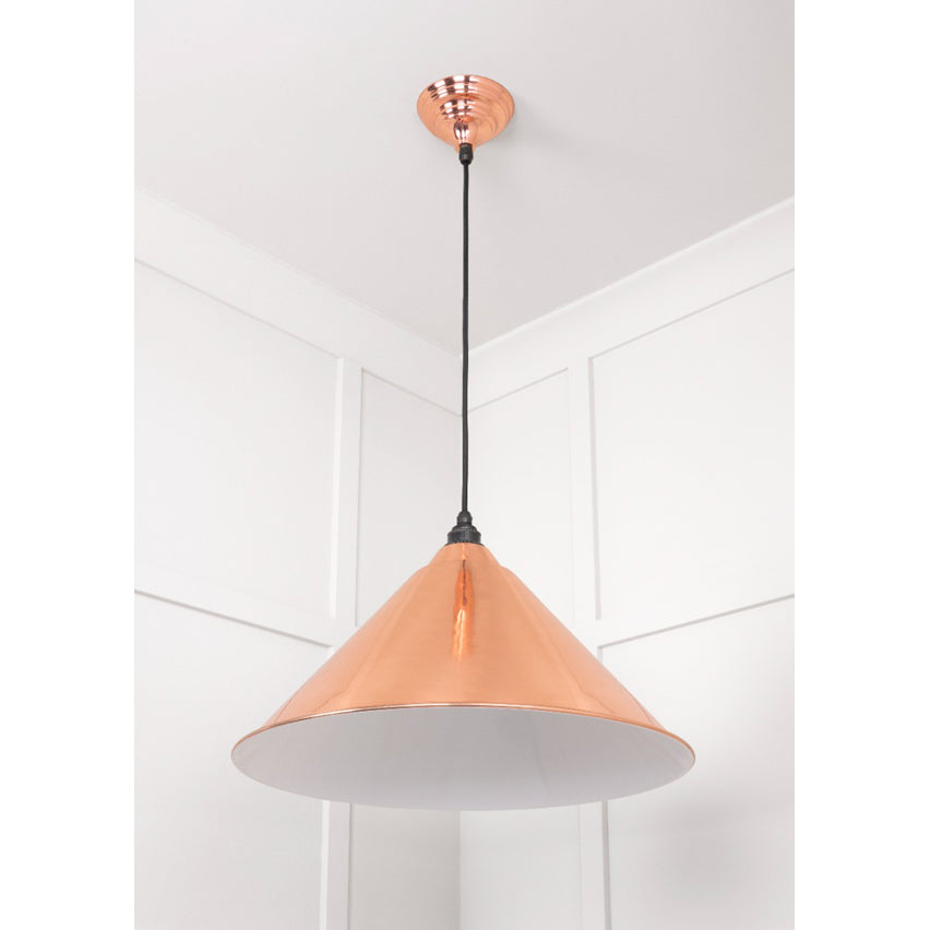 From The Anvil 49510 - White Gloss Hockley Pendant in Copper #finish_copper