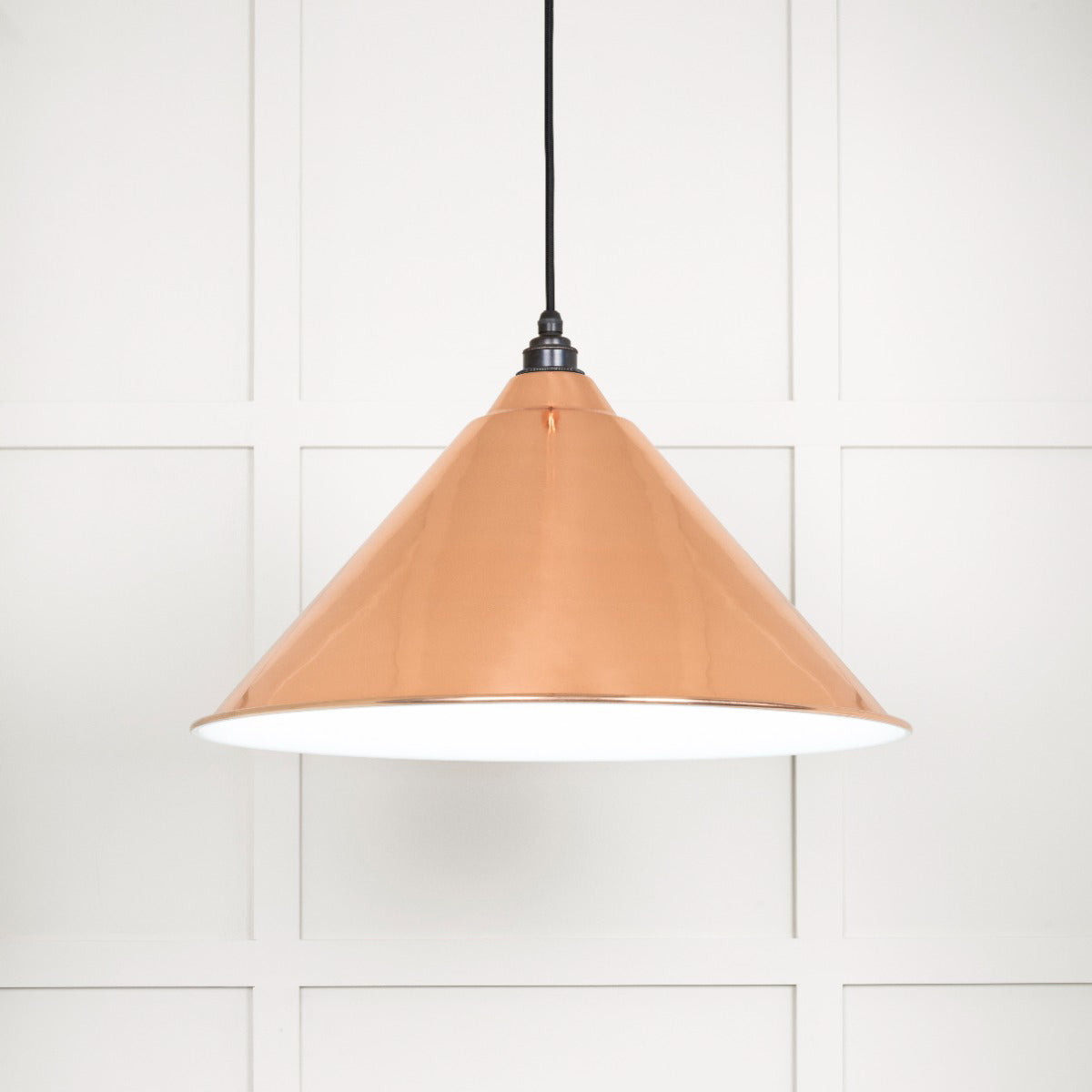 From The Anvil 49510 - White Gloss Hockley Pendant in Copper #finish_copper