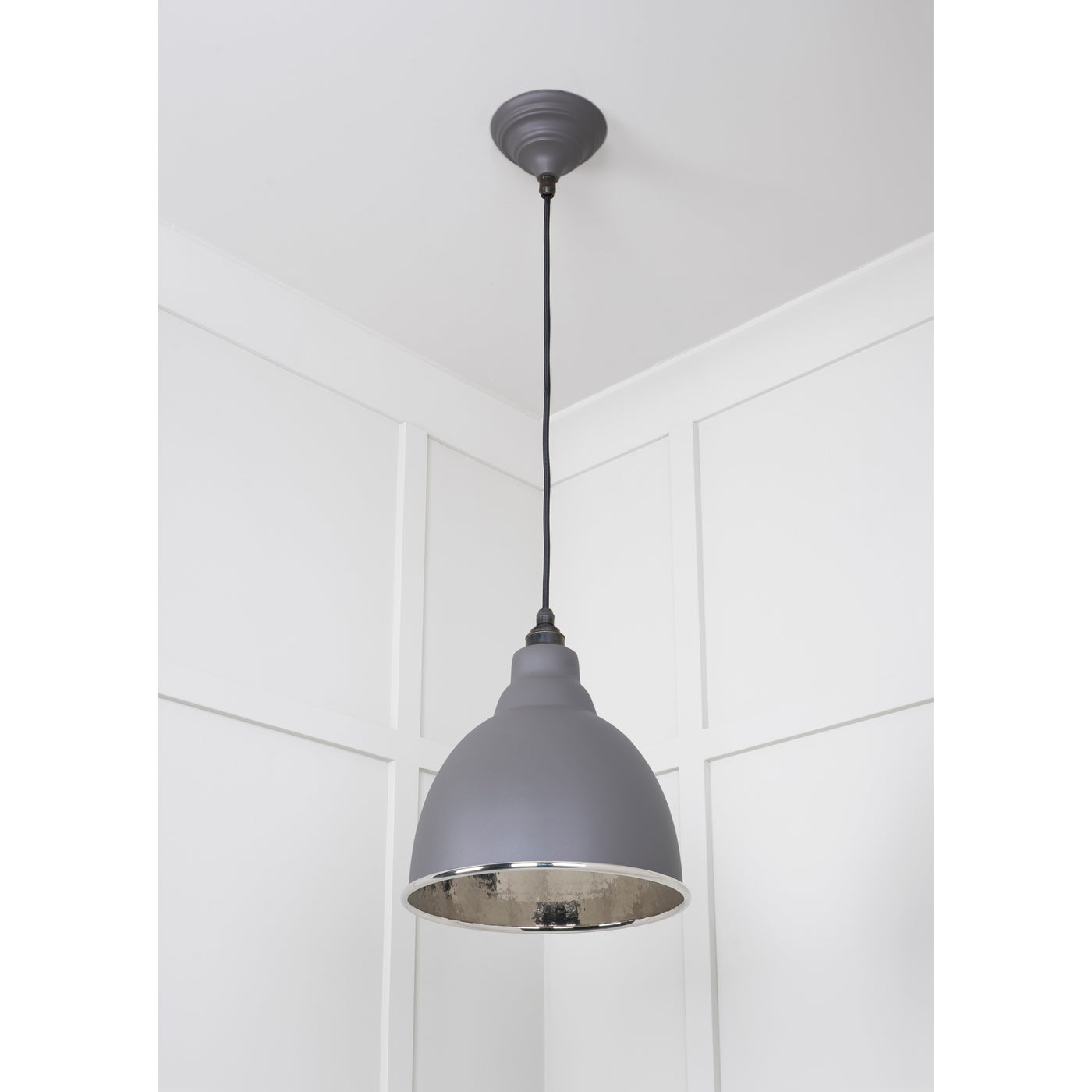 From The Anvil 49511BL - Hammered Nickel Brindley Pendant in Bluff #finish_bluff