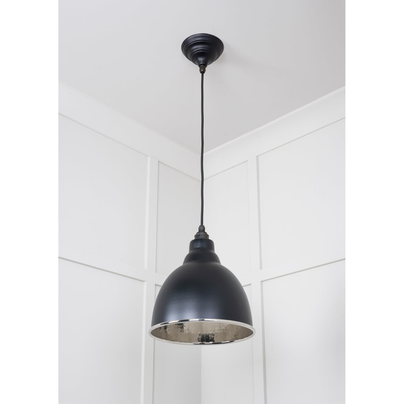 From The Anvil 49511EB - Hammered Nickel Brindley Pendant in Elan Black #finish_elan-black