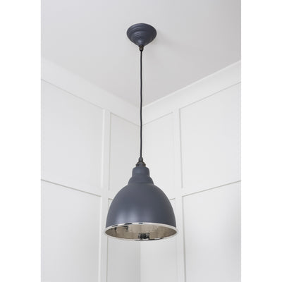 From The Anvil 49511SL - Hammered Nickel Brindley Pendant in Slate #finish_slate