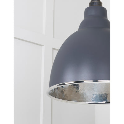 From The Anvil 49511SL - Hammered Nickel Brindley Pendant in Slate #finish_slate