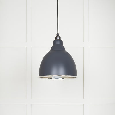 From The Anvil 49511SL - Hammered Nickel Brindley Pendant in Slate  #finish_slate