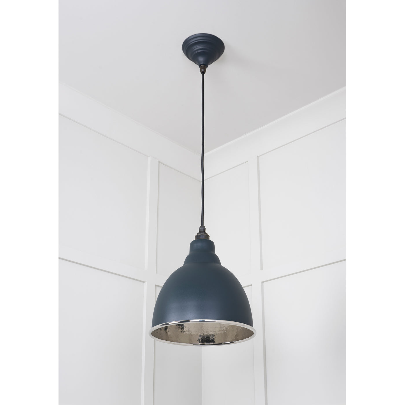 From The Anvil 49511SO - Hammered Nickel Brindley Pendant in Soot #finish_soot