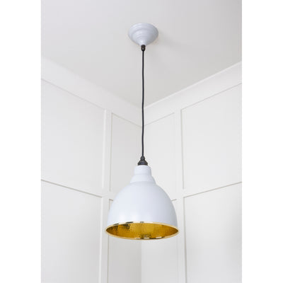 From The Anvil 49517BI - Hammered Brass Brindley Pendant in Birch #finish_birch