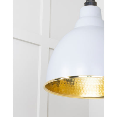 From The Anvil 49517BI - Hammered Brass Brindley Pendant in Birch #finish_birch