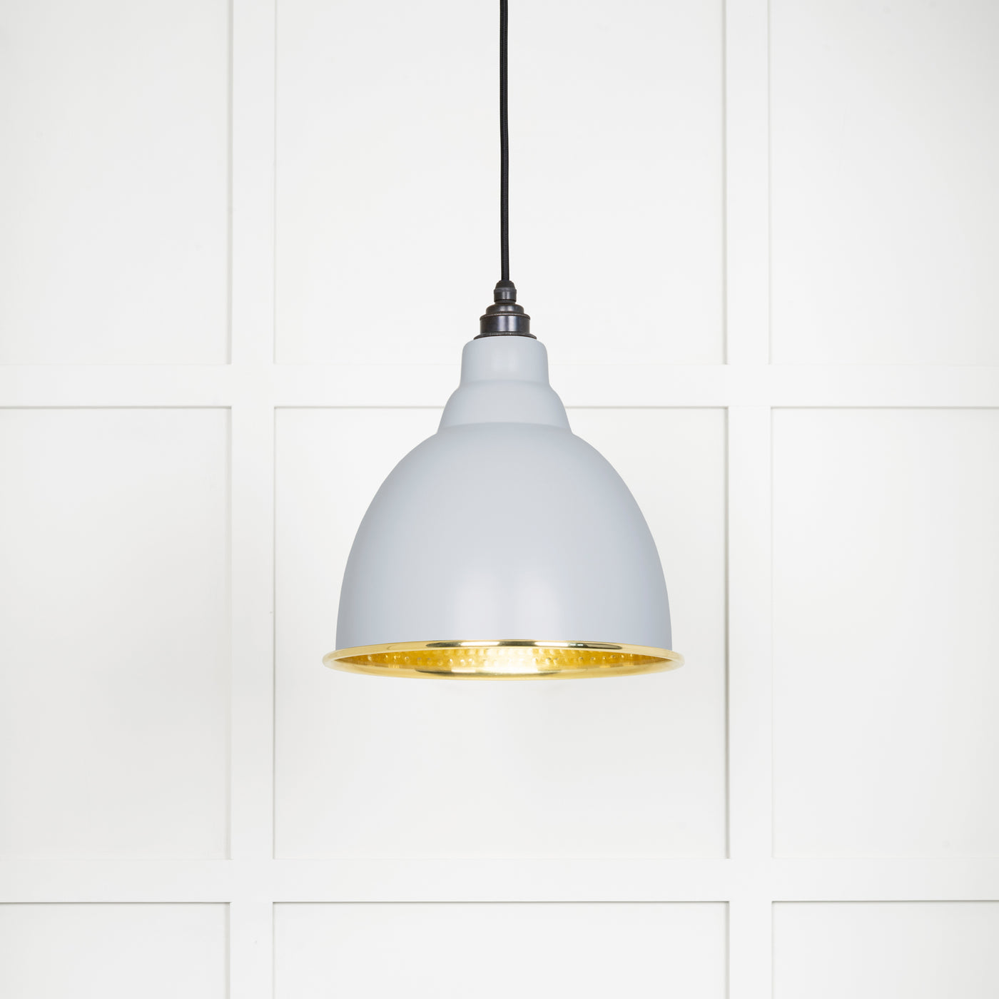 From The Anvil 49517BI - Hammered Brass Brindley Pendant in Birch  #finish_birch