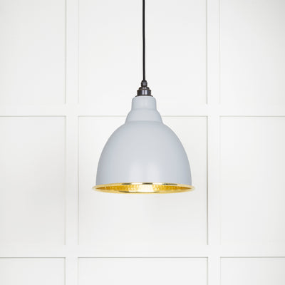 From The Anvil 49517BI - Hammered Brass Brindley Pendant in Birch  #finish_birch