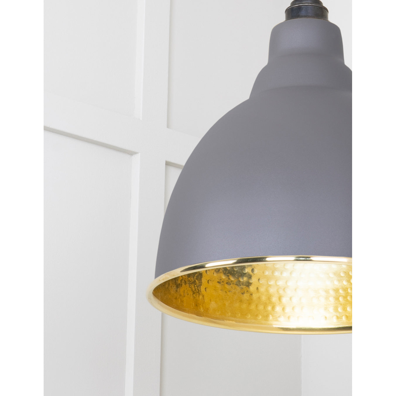 From The Anvil 49517BL - Hammered Brass Brindley Pendant in Bluff #finish_bluff