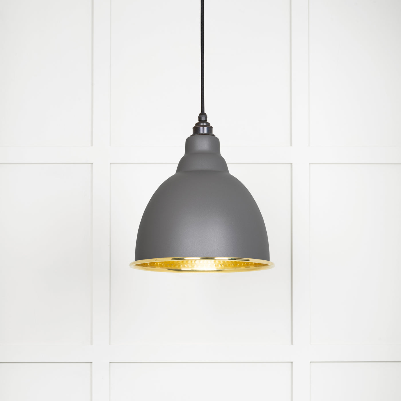 From The Anvil 49517BL - Hammered Brass Brindley Pendant in Bluff  #finish_bluff