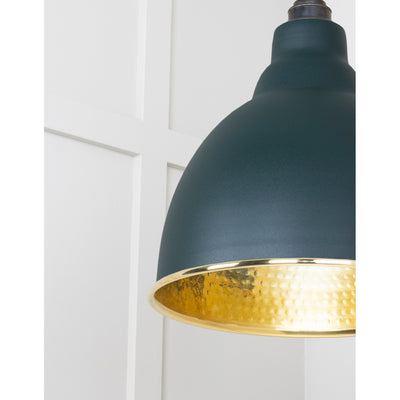 From The Anvil 49517DI - Hammered Brass Brindley Pendant in Dingle #finish_dingle