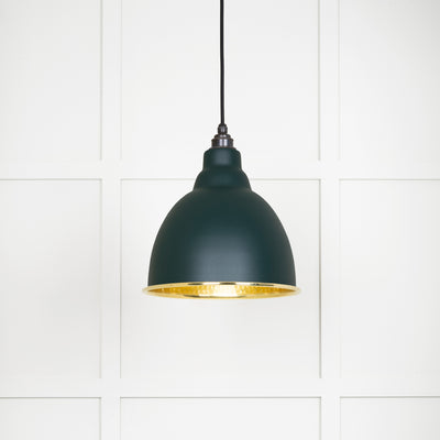 From The Anvil 49517DI - Hammered Brass Brindley Pendant in Dingle  #finish_dingle