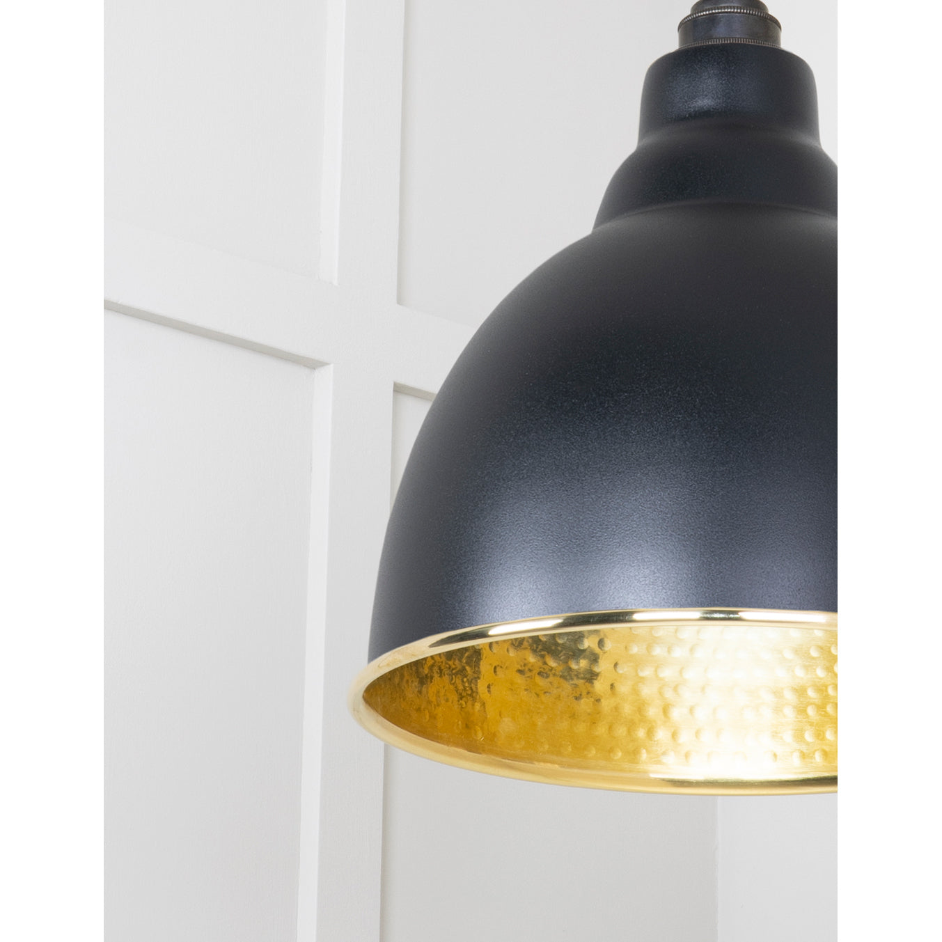 From The Anvil 49517EB - Hammered Brass Brindley Pendant in Elan Black #finish_elan-black