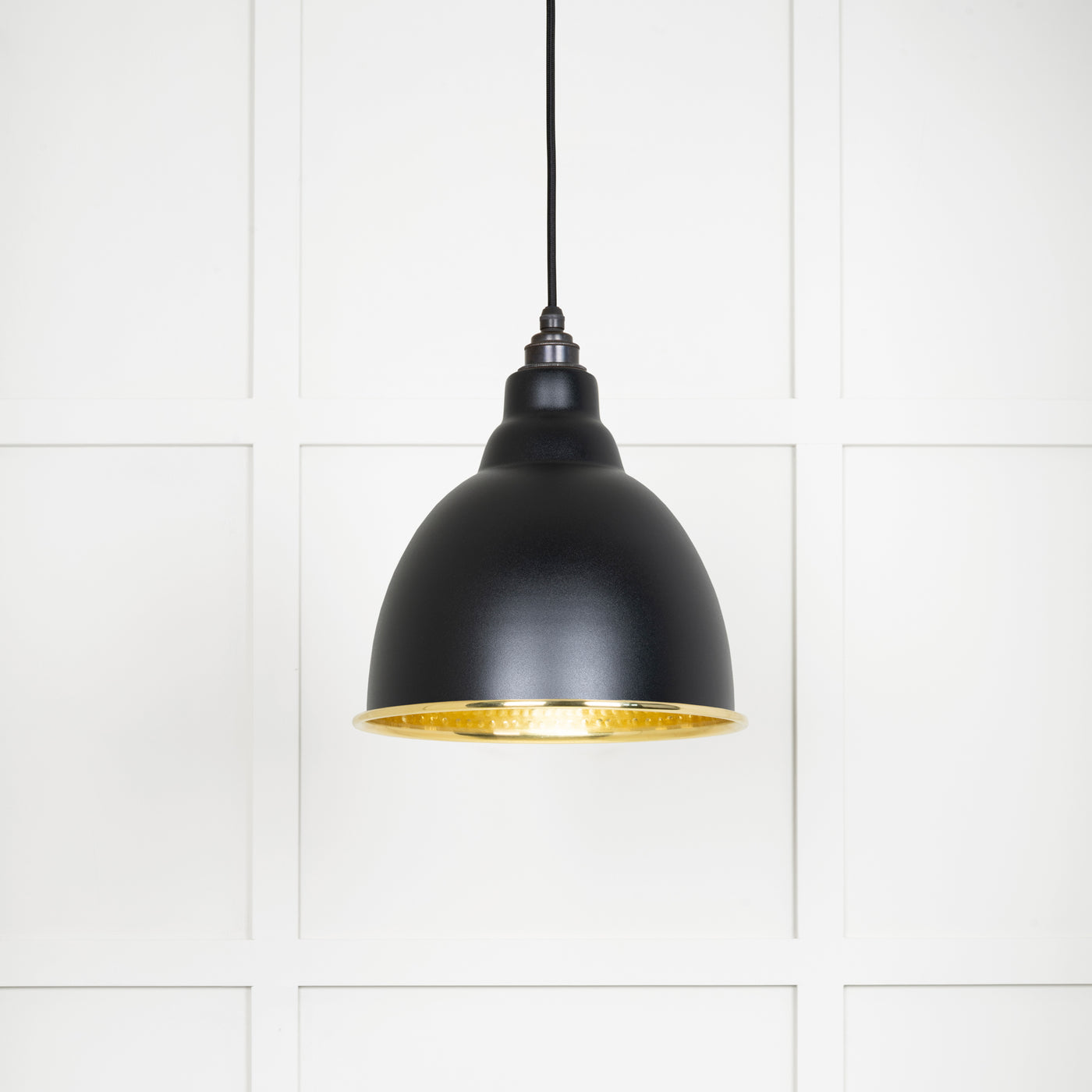 From The Anvil 49517EB - Hammered Brass Brindley Pendant in Elan Black  #finish_elan-black