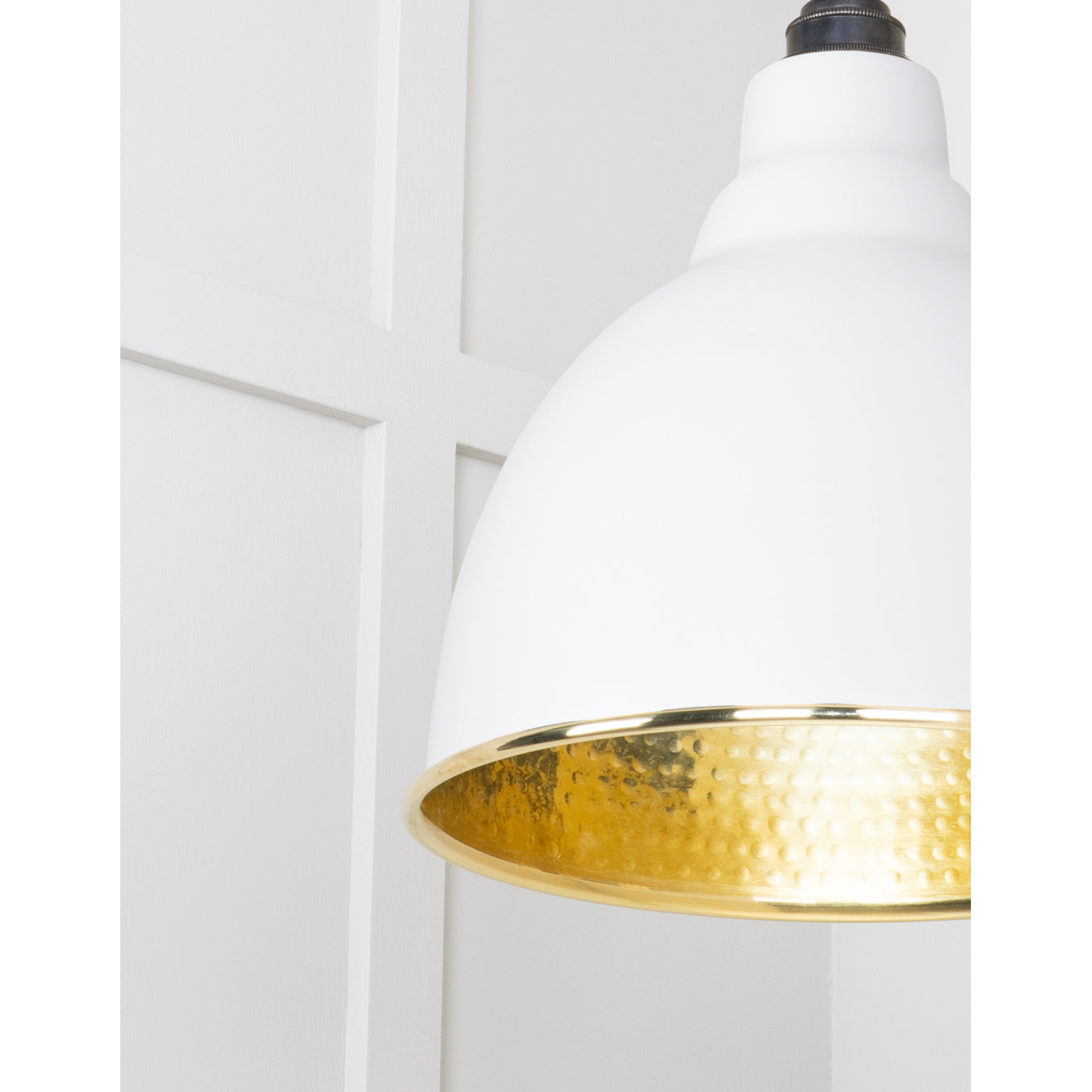 From The Anvil 49517F - Hammered Brass Brindley Pendant in Flock #finish_flock