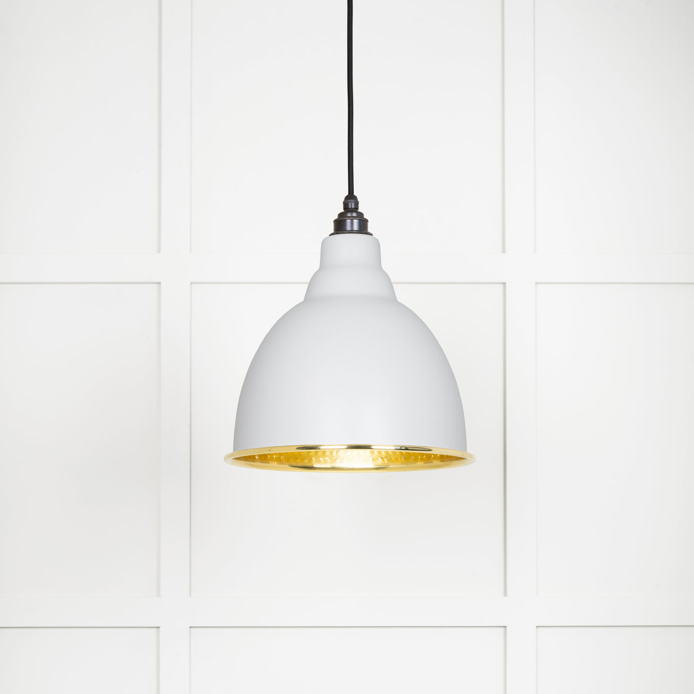 From The Anvil 49517F - Hammered Brass Brindley Pendant in Flock  #finish_flock