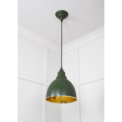 From The Anvil 49517H - Hammered Brass Brindley Pendant in Heath #finish_heath