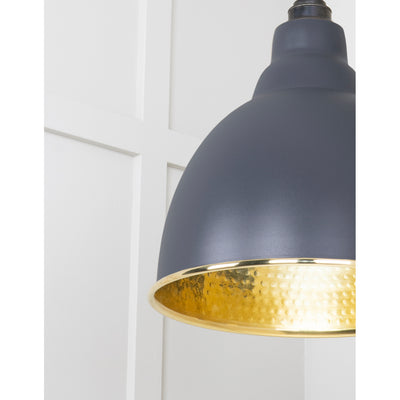 From The Anvil 49517SL - Hammered Brass Brindley Pendant in Slate #finish_slate