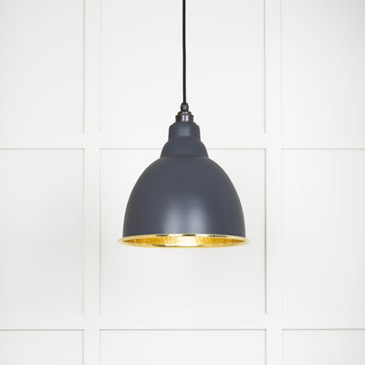 From The Anvil 49517SL - Hammered Brass Brindley Pendant in Slate  #finish_slate