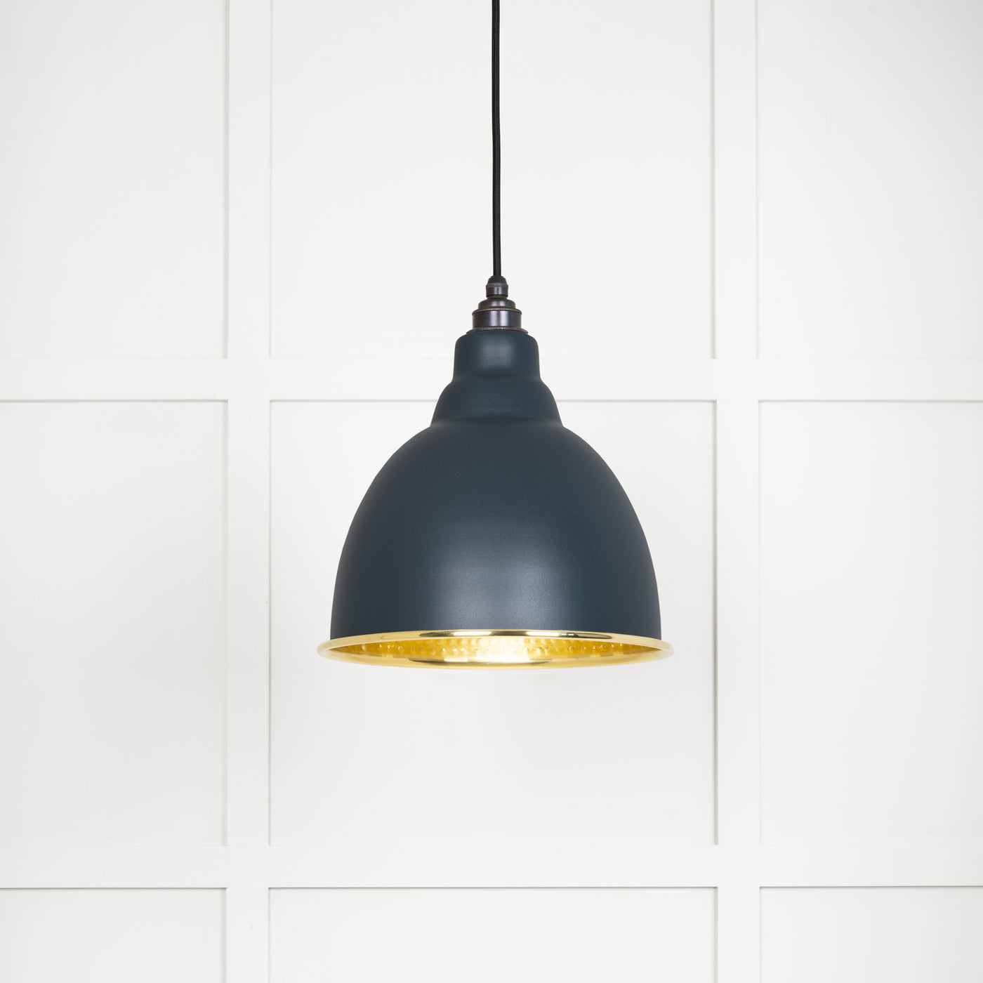 From The Anvil 49517SO - Hammered Brass Brindley Pendant in Soot  #finish_soot