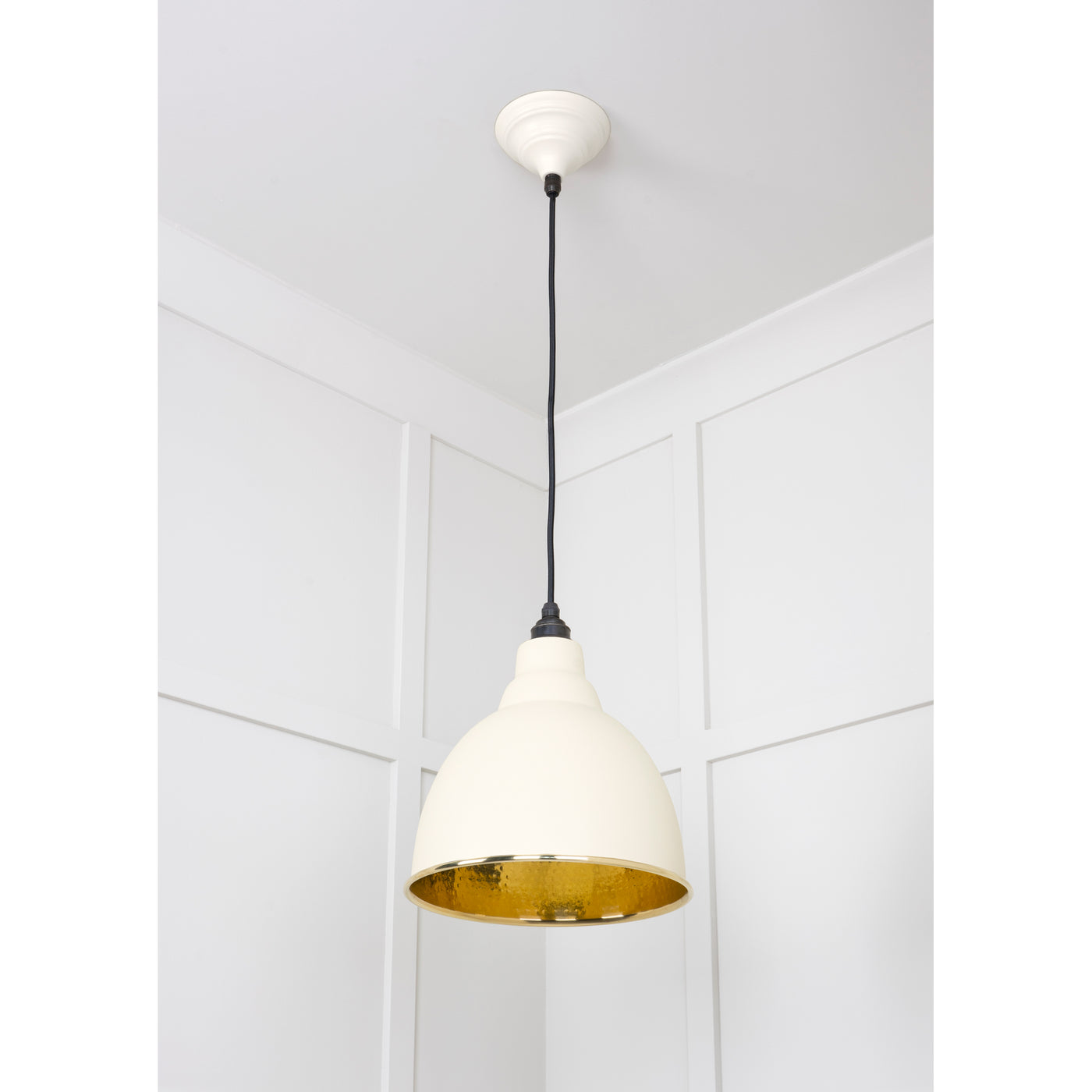 From The Anvil 49517TE - Hammered Brass Brindley Pendant in Teasel #finish_teasel