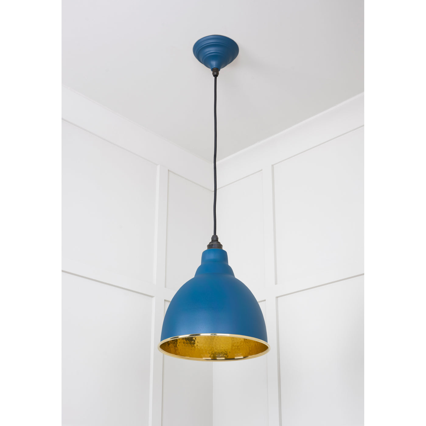 From The Anvil 49517U - Hammered Brass Brindley Pendant in Upstream #finish_upstream