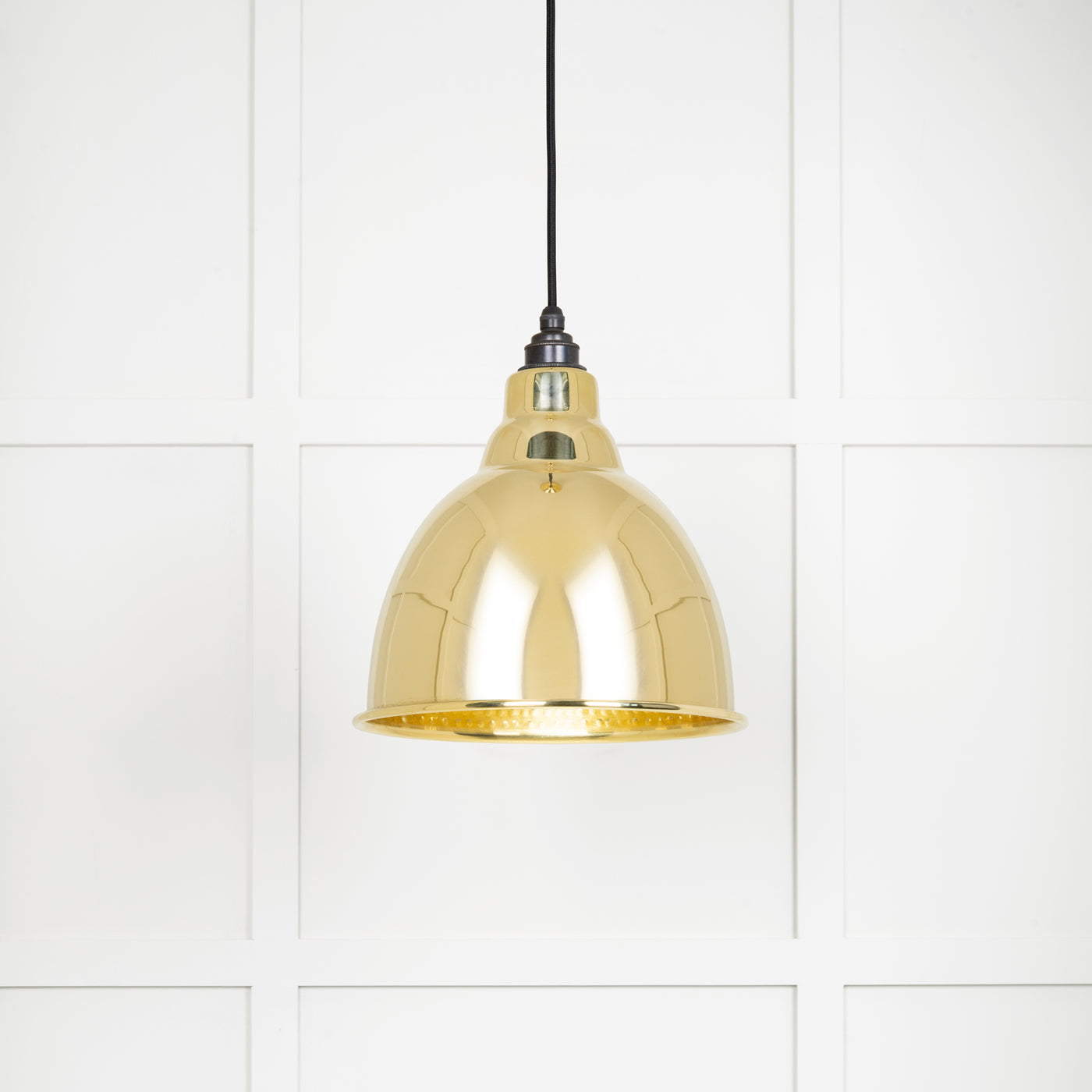 From The Anvil 49517 - Hammered Brass Brindley Pendant  #finish_hammered-brass