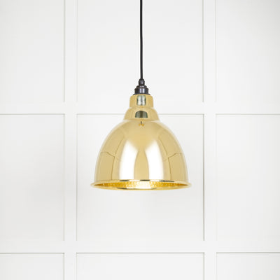 From The Anvil 49517 - Hammered Brass Brindley Pendant  #finish_hammered-brass