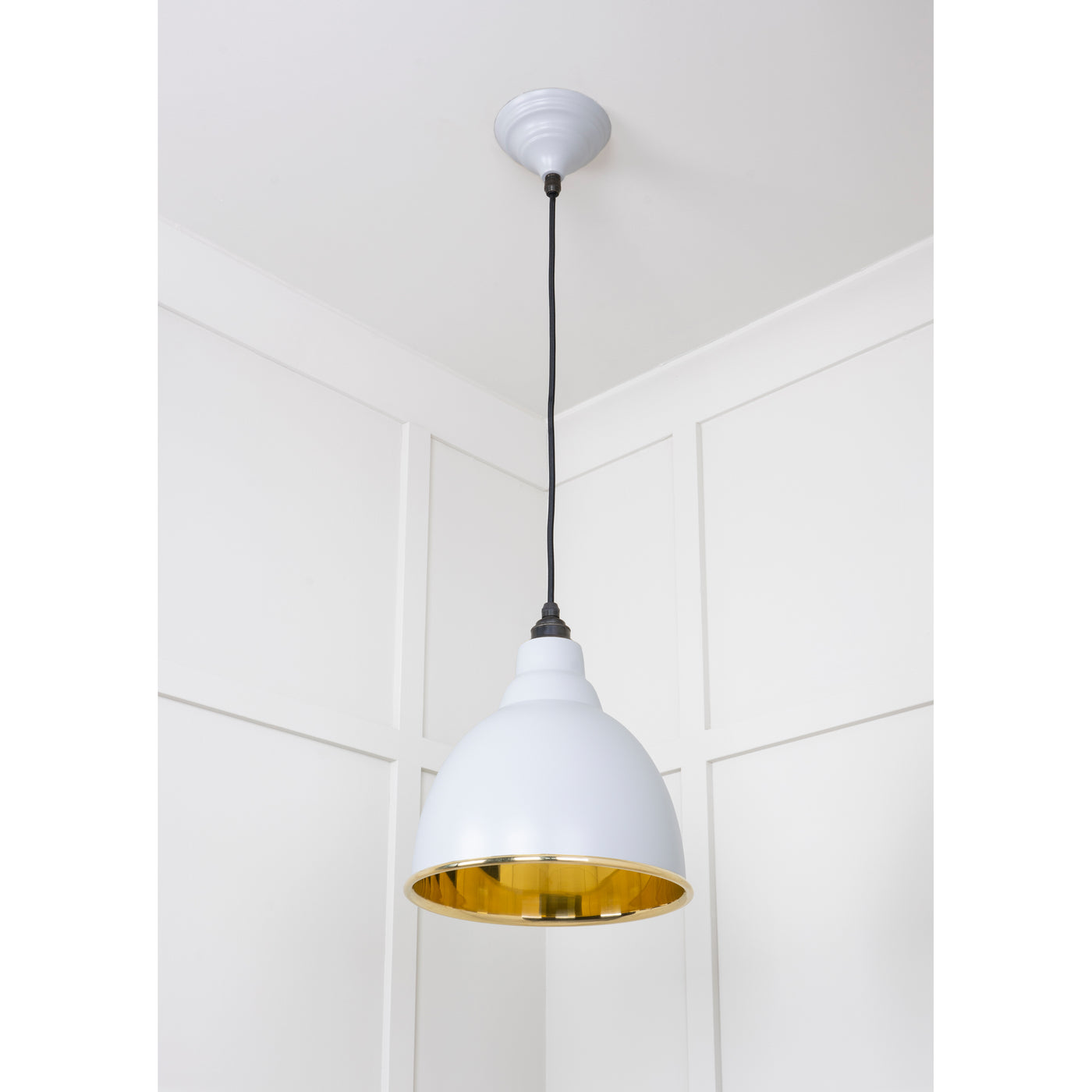 From The Anvil 49518BI - Smooth Brass Brindley Pendant in Birch #finish_birch