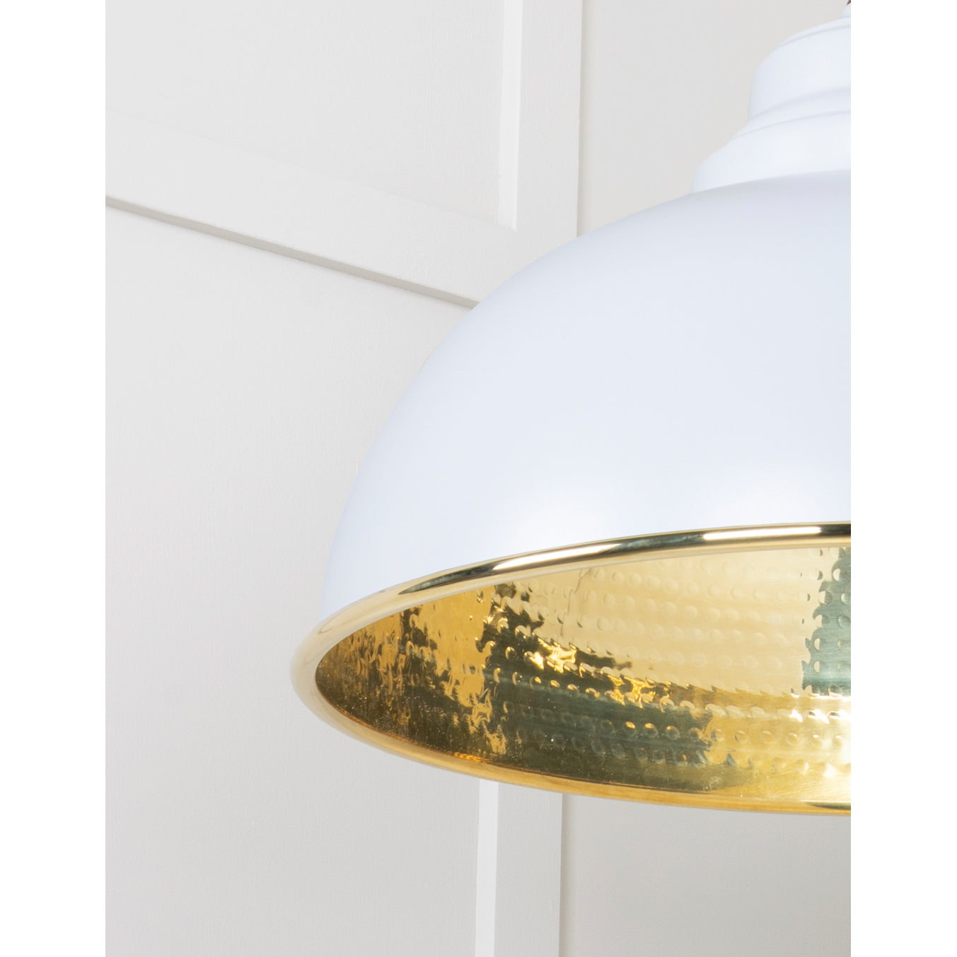 From The Anvil 49521BI - Hammered Brass Harborne Pendant in Birch #finish_birch