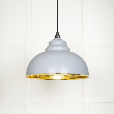 From The Anvil 49521BI - Hammered Brass Harborne Pendant in Birch  #finish_birch