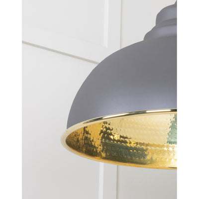 From The Anvil 49521BL - Hammered Brass Harborne Pendant in Bluff #finish_bluff