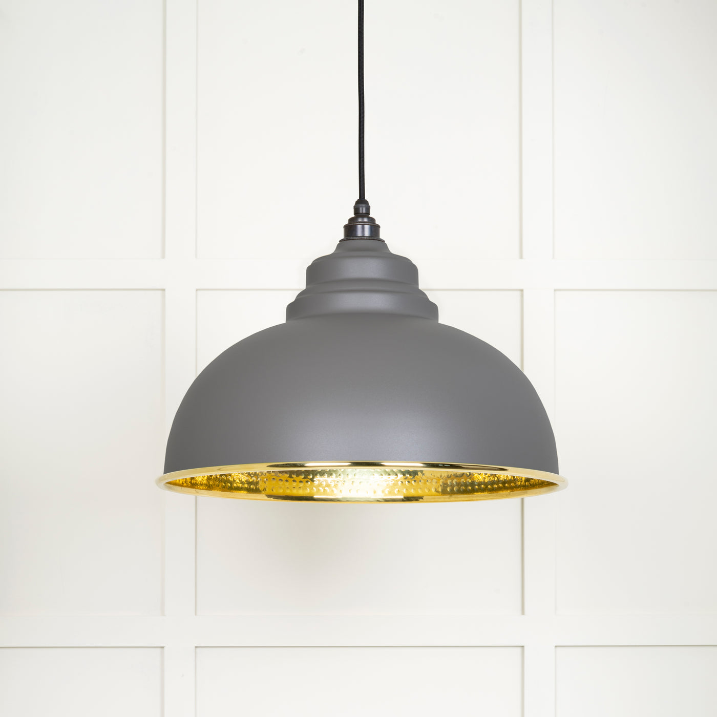 From The Anvil 49521BL - Hammered Brass Harborne Pendant in Bluff  #finish_bluff