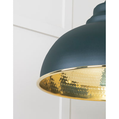 From The Anvil 49521DI - Hammered Brass Harborne Pendant in Dingle #finish_dingle