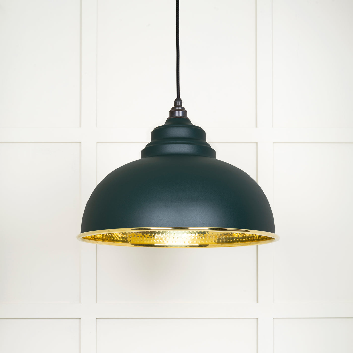 From The Anvil 49521DI - Hammered Brass Harborne Pendant in Dingle  #finish_dingle