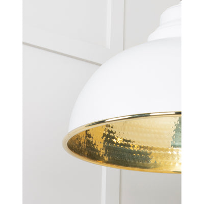 From The Anvil 49521F - Hammered Brass Harborne Pendant in Flock #finish_flock