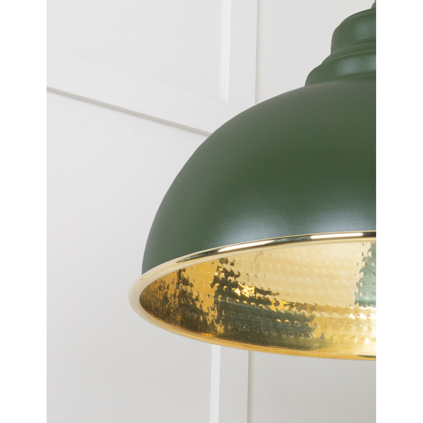 From The Anvil 49521H - Hammered Brass Harborne Pendant in Heath #finish_heath